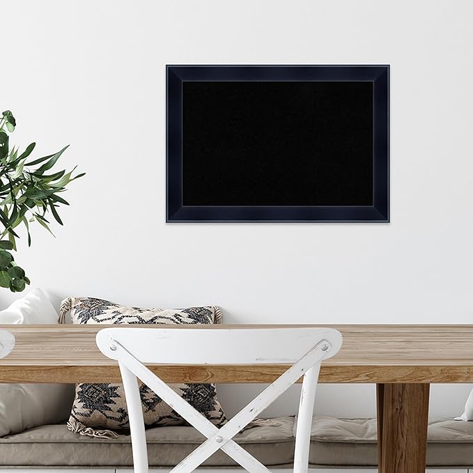 Amanti Art Black Cork Board for Wall, 14x20 Vision Board with Black Wood Frame, Small Corkboard Office Decor for Home Organization, Modern Corkboard Pinboard to Display Items for Home Organization in