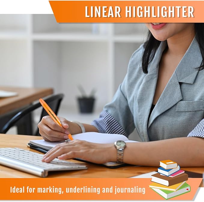 Fuutreo 60 Pack Pastel Highlighters Bulk Bright Color Highlighter Marker Chisel Tip Dry Quickly Safe Highlighter Pens Fluorescent Ink for Adults Home School Office(Orange)