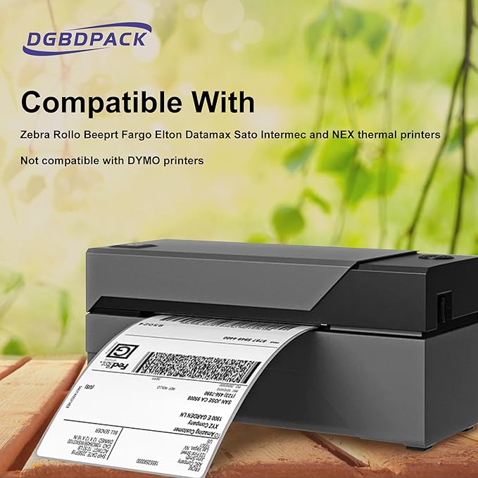 Fanfold Direct Thermal Shipping Labels 4''x6'' 600 Labels/2 Stacks (300 Pcs per Stack), Compatible with Zebra Rollo Beeprt Printer Ultra Adhesive