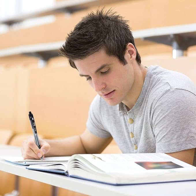 feela 52 Pack Retractable Black Ink Gel Pens, Premium Medium Point Rollerball Pens for School Smooth Writing with Comfort Grip(19 Black with 27 Refills+1 Blue with 2 Refills+1 Red with 2 Refills)