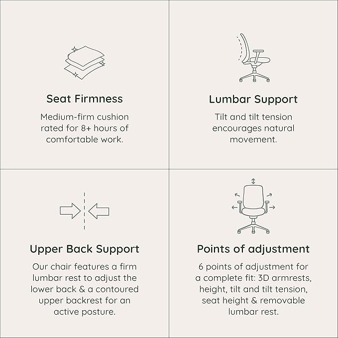 Branch Verve Chair - High Performance Executive Office Chair with Contoured Seat Back and Adjustable Lumbar Rest - High Density Foam Cushion with Aluminum Base - Up to 275 lbs - Mist