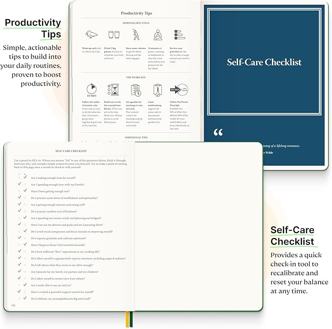 Purpose Planner Notebook B5 7.5”x9.8” Undated 2025 Daily Weekly and Monthly Productivity Goal Setting Tool for Work Home ADHD for Adults Self Care Journal