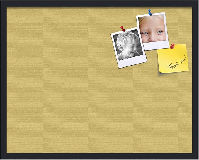 PinPix 28x22 Inch Cork Bulletin Board. This Decorative Framed Pin Board Comes with Honey Pastel Design and a Satin Black Frame. Ideal for Home Office Decor or Message Board (PinPix-1810)