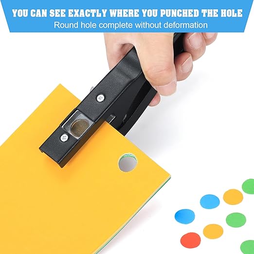 Hole Punch,Heavy Duty Hole Puncher Single,Paper Punch Portable Hand Held Long Hole Punch for Paper Cards Plastic Cardboard (15MM)