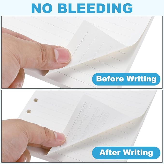 PATIKIL B5 Ruled Refills Inserts 9-Ring Binder Loose Leaf Planner Filler Paper Planner Inserts, 160 Sheets/320 Pages, Lined, White