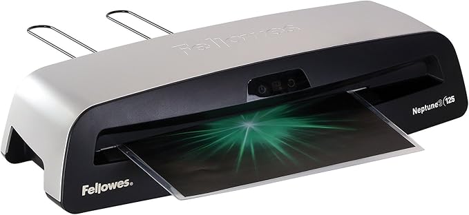 Fellowes Neptune 3 125 Laminator with 10 Pouches, 12.5 Inch (5721401), Silver, Black