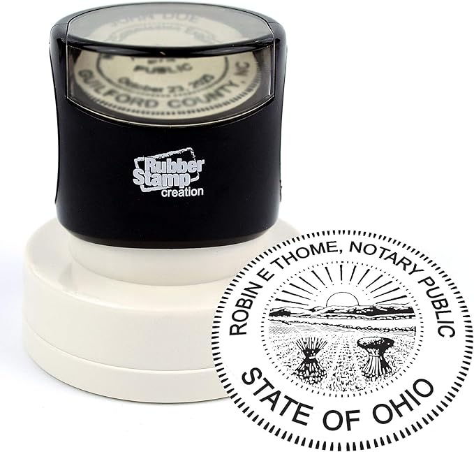 MaxMark Round Notary Pre-Inked Stamp for State of Ohio