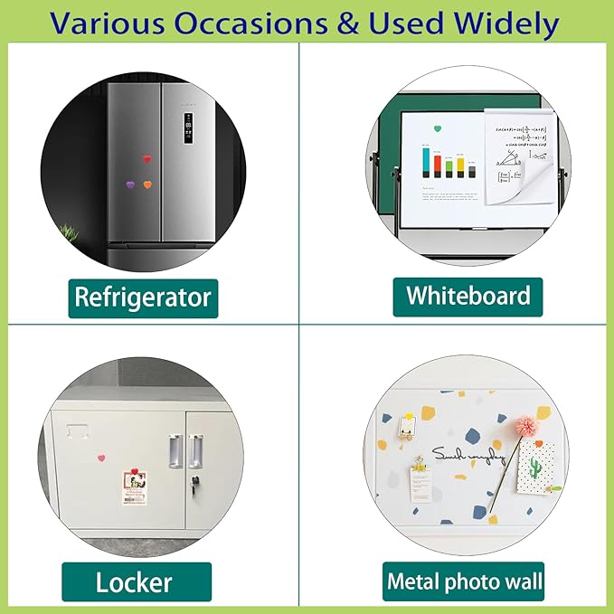 Fridge Magnets Refrigerator Magnets, 30 Pcs Magnet Small Magnets Strong Magnets Heavy Duty Magnets for Whiteboard, Colorful Mini Cute Magnets for Fridge Locker Kitchen Office (10 Colors, Heart)