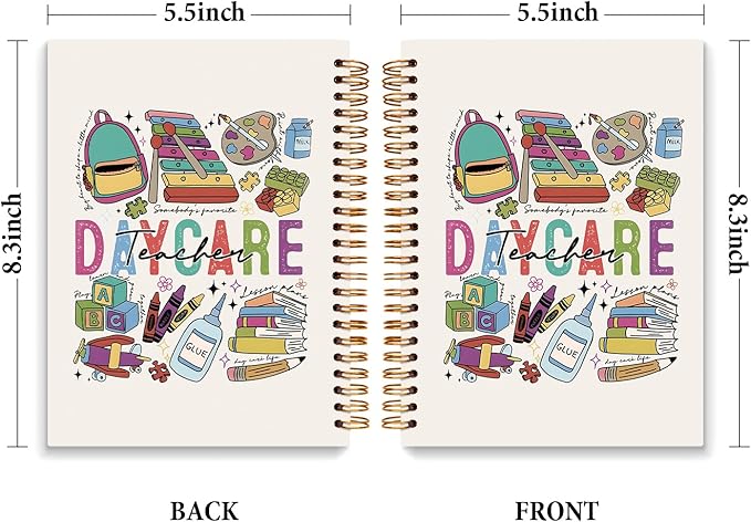 JXREQ Daycare Teacher Notebook, Kindergarten Teachers Gifts Journal Notebook, Teacher Appreciation Gifts Journal for Women, Back to School Supplies, Spiral Notebooks 5.5x8.3