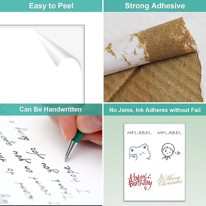 MFLABEL Full Sheet Sticker Label, Address Sticker, White Matte Label Paper, 8-1/2" x 11" Shipping Labels for Laser & Inkjet Printer (2500 Labels, 2500 Sheets)