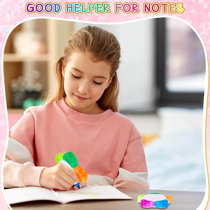 Outus 18 Pieces Petals Highlighters Assorted Colors Back to School Flower Shape Watercolor Highlighter Pens 5-in-1 Fluorescent Pens for Office School Stationery Aesthetic Supplies,5 Colors