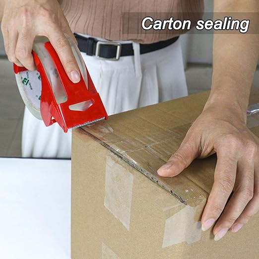 BOMEI PACK Clear Packing Tape, 2.8Mil Thick Heavy Duty Packaging Tape 12Rolls Refills with 1 Dispenser for Box Sealing, Moving and Shipping, 1.88 Inch x 60 Yard, Total 720yds