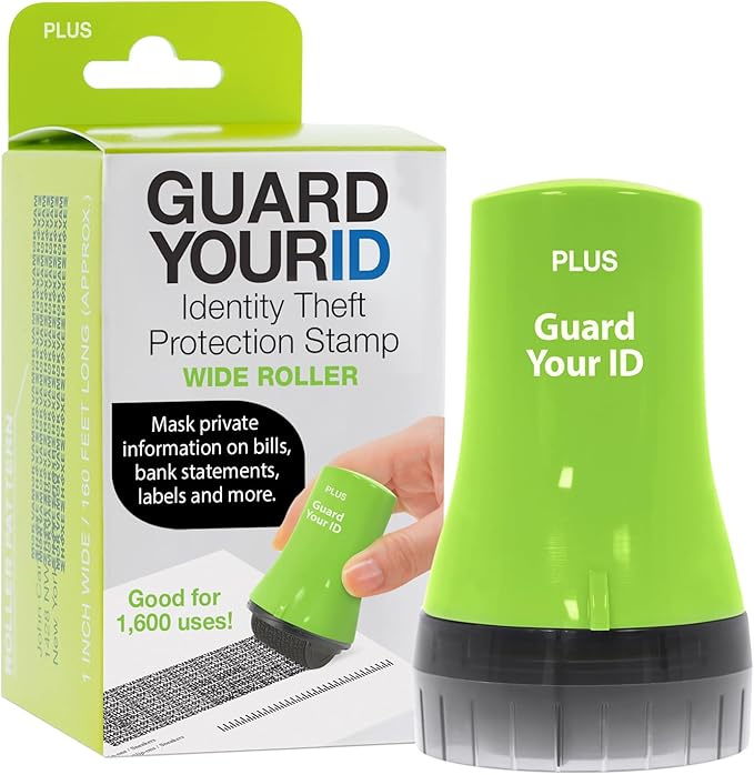 Guard Your ID Wide Advanced Roller 2.0 Identity Theft Prevention Security Stamp Green