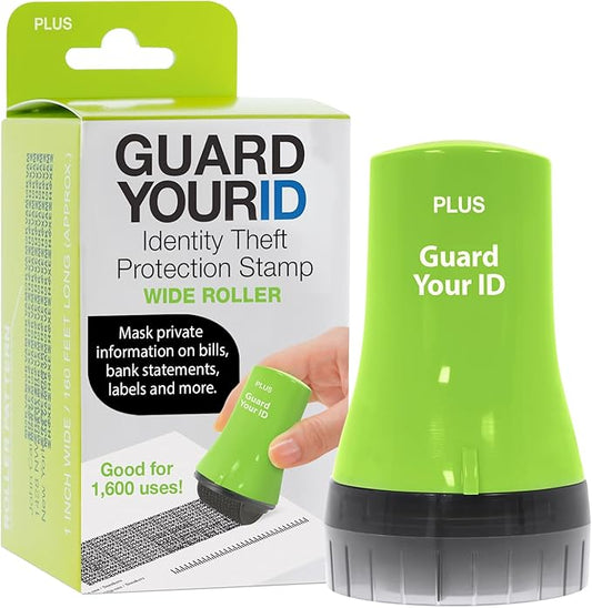 Guard Your ID Wide Advanced Roller 2.0 Identity Theft Prevention Security Stamp Green