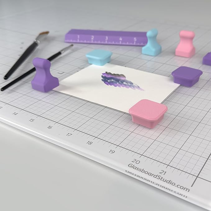 Glassboard Studio MiniBar Magnet - Strong Neodymium Rare Earth Magnets for Fridge, Whiteboard, Locker & Magnetic Glassboards - Crafting & Office Use - Strong Fridge Magnets (Periwinkle Purple, 2)