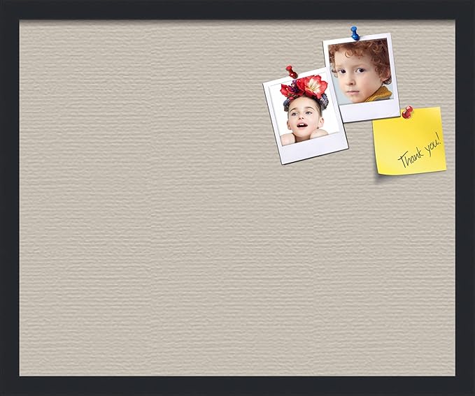 PinPix 22x18 Inch Cork Bulletin Board. This Decorative Framed Pin Board Comes with Desert Pastel Design and a Satin Black Frame. Ideal for Home Office Decor or Message Board (PinPix-1815)