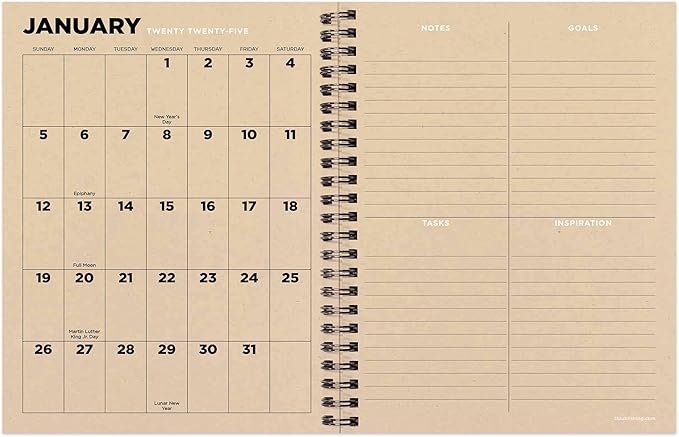 TF PUBLISHING 2025 Big Wave Medium Weekly Monthly Planner Case of 32 - Goals & Task Trackers - Planner Monthly and Weekly with Organizer Stickers - 12 Month Calendar Planner - 6.5" x 8"