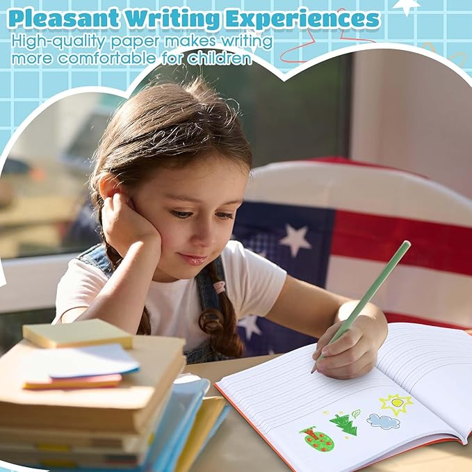 Henoyso 6 Pcs 120 Pages Primary Composition Notebooks K-2 9 3/4 x 7 1/2 Inch Journals Primary Journals Blank Books for Kids to Write Stories Kindergarten (Colorful)