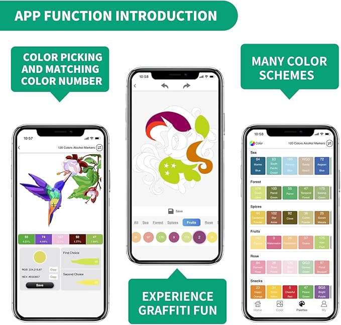 280 Colors Alcohol Markers with Free App, Dual Tip Art Markers with Kickstand Case for Artists Adults and Kids,Alcohol Based Marker for Coloring Painting Sketching and Drawing, Great Gift