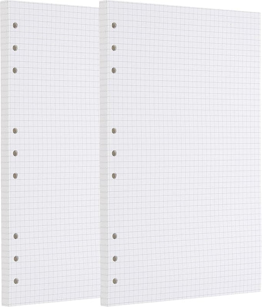 PATIKIL Grid Refill Paper 9-Ring Binder Loose Leaf Planner Filler Paper Planner Inserts, 160 Sheets/320 Pages, Lined