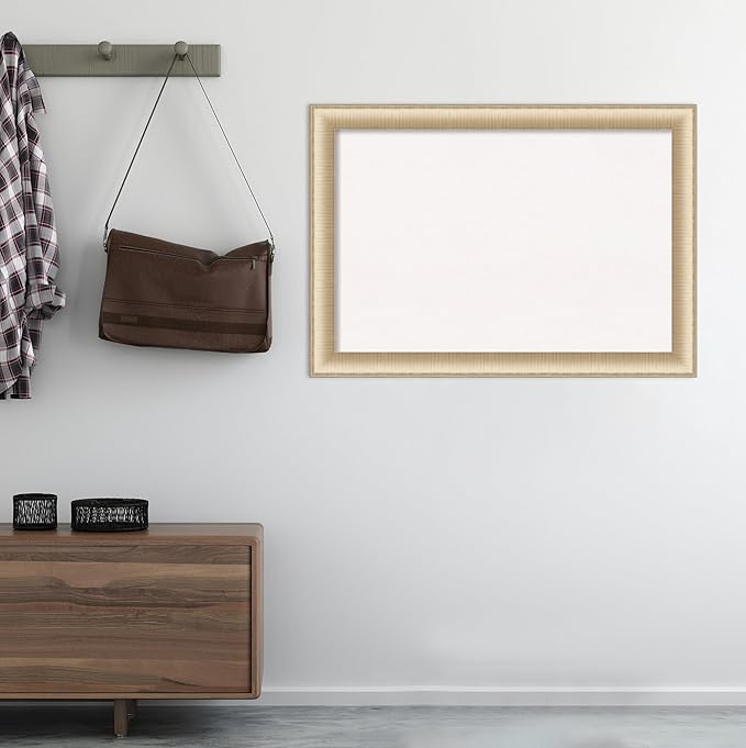 Amanti Art White Cork Board for Wall, 29x41 Vision Board with Gold Frame, Large Corkboard Office Decor for Home Organization, Casual Corkboard Pinboard to display items for home organization