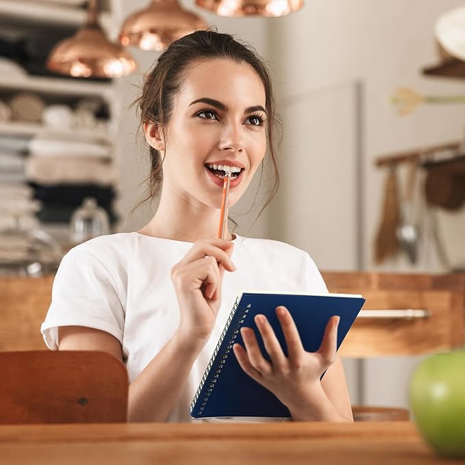 Yahenda 180 Pcs Spiral Notebook Bulk A5 Journal Lined 8.3'' x 5.5'' Writing Composition Paper Small Notepad Subject Notebook for Students Office Business Back to School Supplies (Deep Blue)