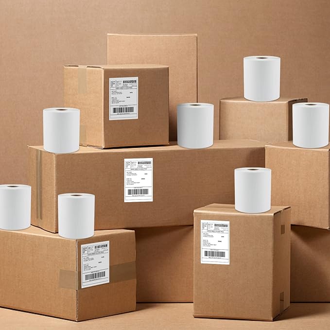 MFLABEL® 40 Rolls of 250 4x6 Direct Thermal Blank Shipping Labels for Zebra 2844 Zp-450 Zp-500 Zp-505
