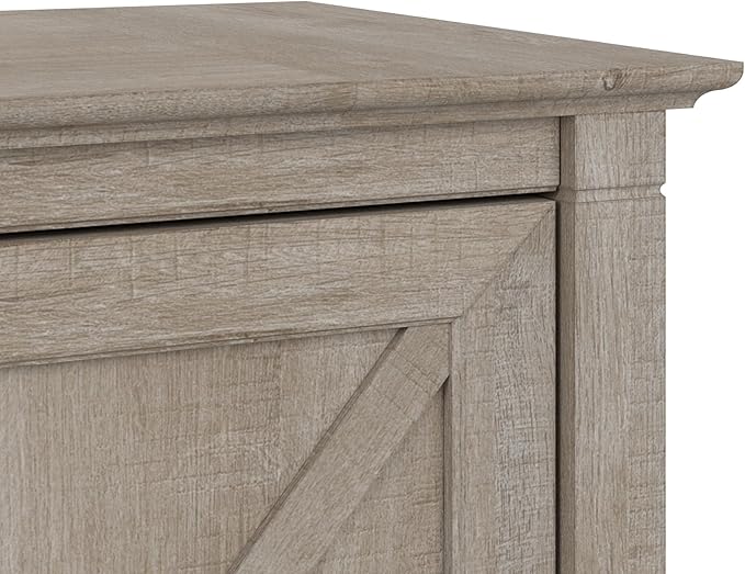 Bush Furniture Key West 2 Drawer Lateral File Cabinet in Washed Gray | Document Storage for Home Office | Accent Chest with Drawers