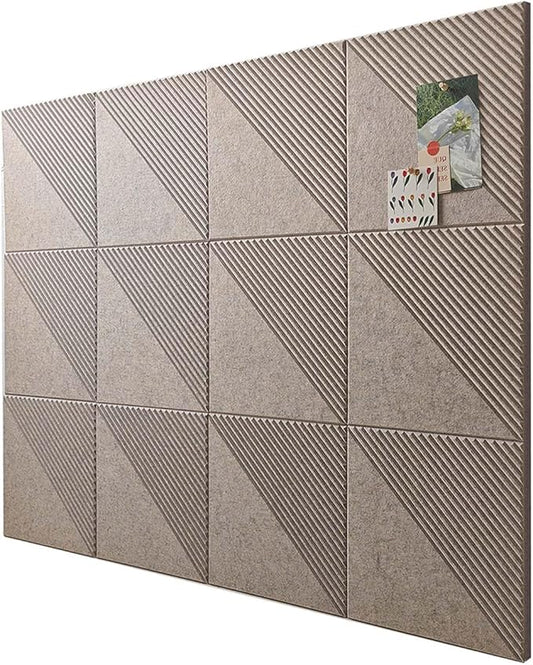 Large Cork Board for Walls 48"x 36", 12 Pack Felt Wall Tiles with Safe Removable Adhesive Tabs, Cork Board for Office,Pinboard Bulletin Board (Deep Camel, 48" x 36" 12 Pack)