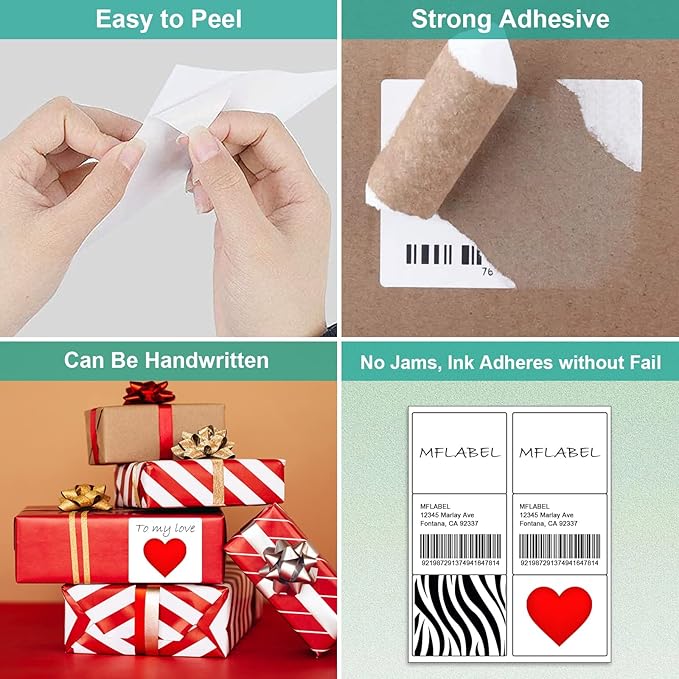 MFLABEL 3-1/3" x 4" FBA Address Labels, 6-Up, White, Easy Peel, Laser/Ink Jet Printer Compatible, 6 Per Page (24000 Labels, 4000 Sheets)