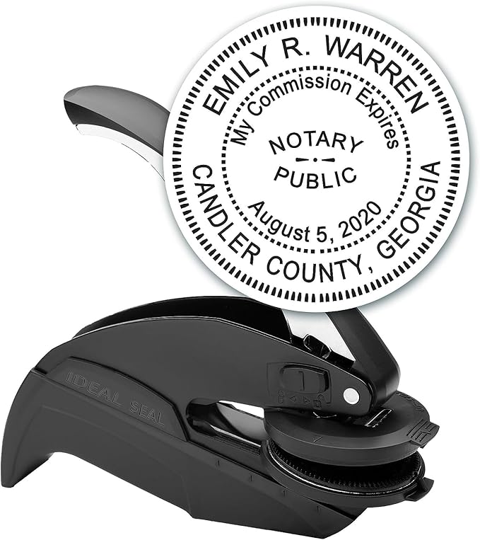 MaxMark Notary Seal Round Embosser for Georgia State - Includes Gold Burst Seal Labels (50 Count)