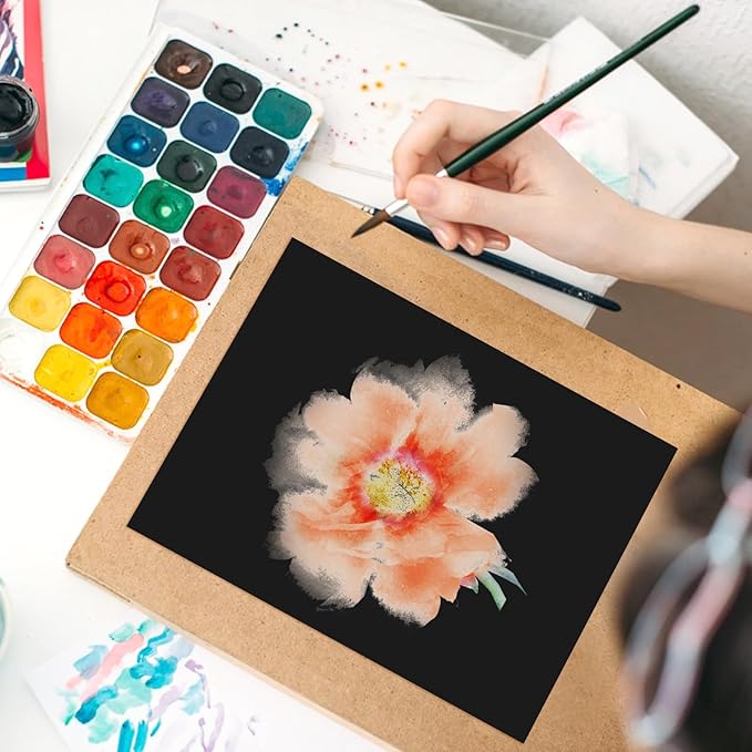 OcePor 100 Sheets Black Cardstock Paper, Colored Printer Paper 8.5 x 11, Card Stock Thick Construction for Craft,Scrapbook，Office Printing, Invitations, Certificates，92 lb/250gsm