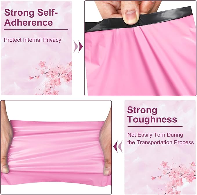Large Poly Mailers 24x24 Inch 50 Pcs, Extra Large Shipping Bags for Clothing with Self-Sealing Tear-Resistant, Waterproof Poly Bags, Mailing Envelopes for Small Business (Pink)