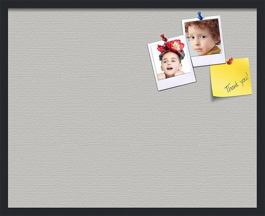 PinPix 30x24 Inch Cork Bulletin Board. This Decorative Framed Pin Board Comes with Light Stone Design and a Satin Black Frame. Ideal for Home Office Decor or Message Board (PinPix-1809)