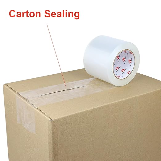 BOMEI PACK 4'' Wide Clear Packing Tape, 4-inch x 110 Yards (330ft), Heavy Duty Industrial Grade Packaging Tape Refills for Box Office Moving, Shipping and Mailing