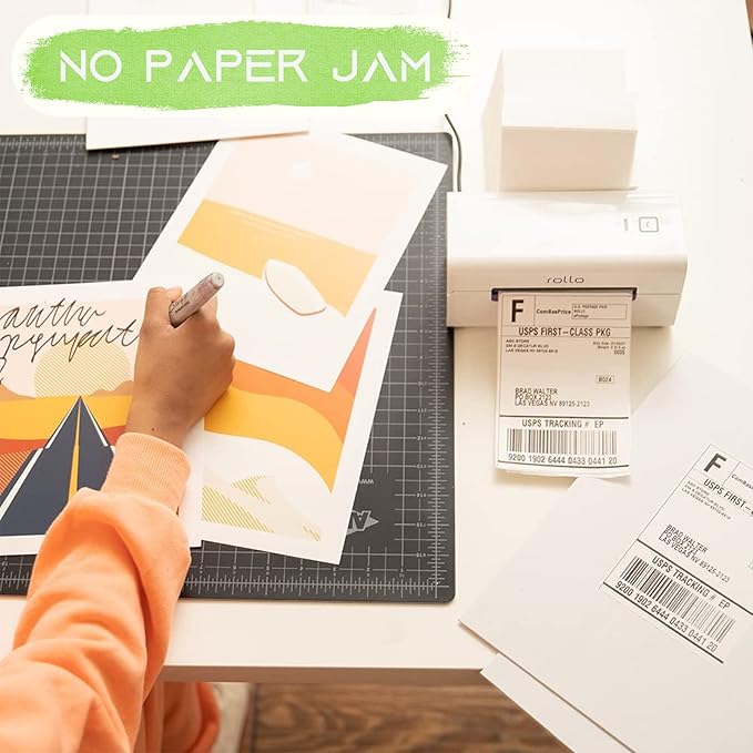 MFLABEL Fanfold 4" x 6" Direct Thermal Labels White Perforated Shipping Labels (8 Stacks)