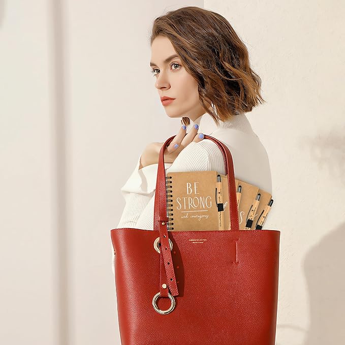 Christian Prayer Journal Spiral Notebooks Bulk with Pens - Small Notepads (4.13”x5.43”) - inspirational Gifts for Women men,Church Members & Bible Study Groups (30 sets Brown)