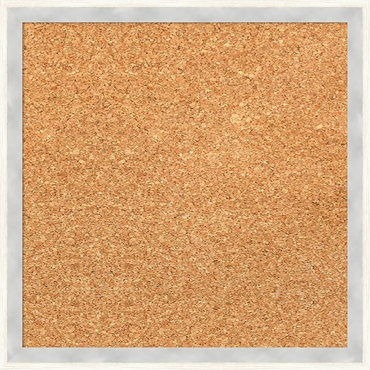 Amanti Art Natural Cork Board for Wall, 13x13 Vision Board with White Frame, X-Small Corkboard Office Decor for Home Organization, Modern Corkboard Pinboard to Display Items for Home Organization in