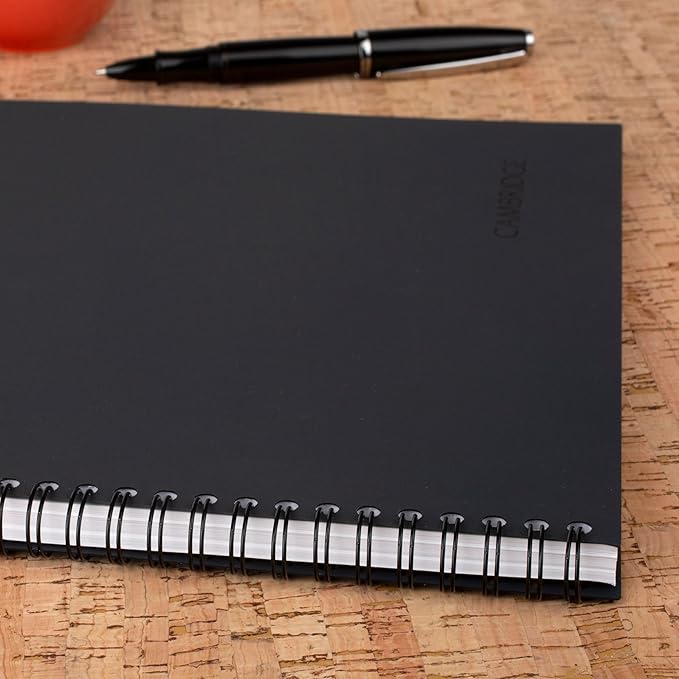 Cambridge Limited Business Notebook, Meeting Format, Legal Ruled Paper, 8-1/4" x 11", 80 Sheets, Flexible Soft Touch Cover, Wirebound, Gray (06132)