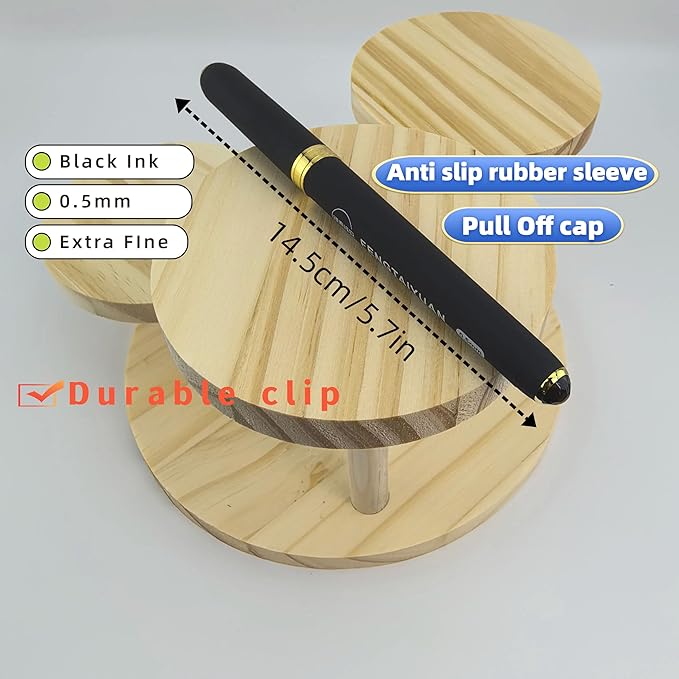 Fengtaiyuan P18Pro, Gel Ink Rollerball Pens, Black Ink, Extra FIne 0.5mm, Writting Pens, Smooth, 18 Pack (Black-0.5m)