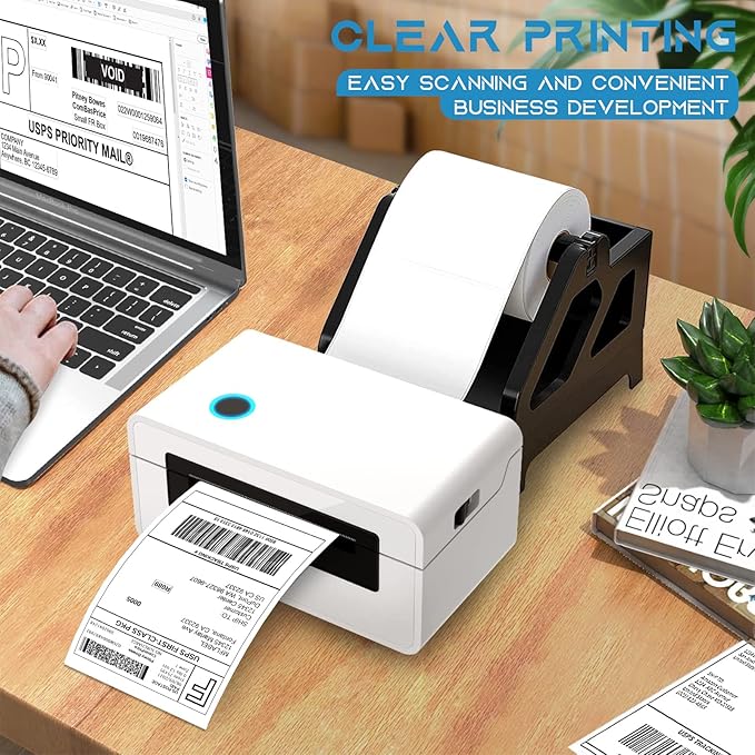 MFLABEL 100 Rolls 4x6 Direct Thermal Blank Shipping Labels for Thermal Printer Shipping Labels with Perforated