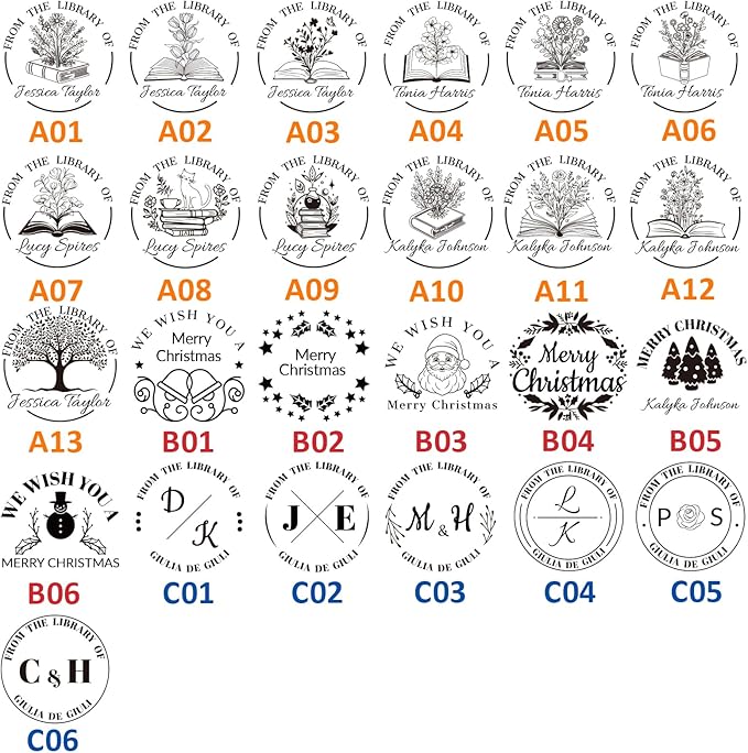 HDSD Custom Book Embosser,Personalized Your Name & Design,for Envelopes,Wedding Invitation,Christmas Book Embosser and More,Craft Your Own Elegant Book Stamps for Bibliophiles & Gift Giving