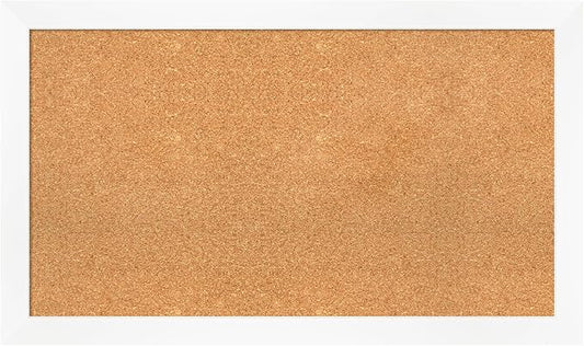 Amanti Art Natural Cork Board for Wall, 23x39 Vision Board with White Frame, Large Corkboard Office Decor for Home Organization, Modern Corkboard Pinboard to Display Items for Home Organization in