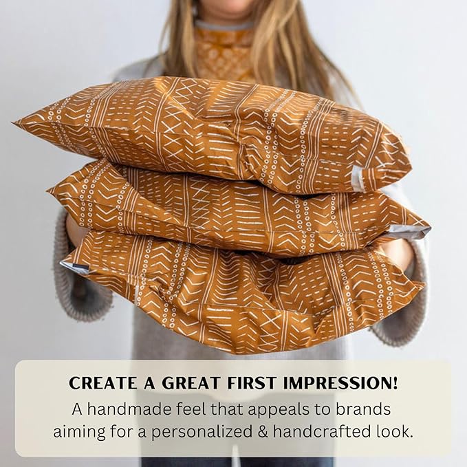 Poly Mailers 10x13 Inch 100 Pack Medium Shipping Bags Strong Thick Mailing Envelopes | Self Sealing Adhesive | Waterproof & Tear Resistant | Small Business Packaging for Clothing - Boho Brown