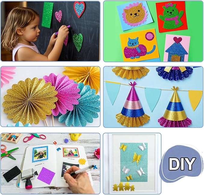 Koogel 36 Sheets Glitter Cardstock, 8.5 x 11 Inches Sparkly Craft Cardstock Paper, for Arts and Crafts, Card Making, Scrapbooking, DIY Projects, Back to School Supplies, 18 Colors, 250GSM