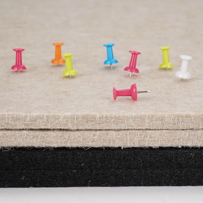 Large Bulletin Board - 72 X 48 inches Cork Board with 30 Pushpin, 6' x 4' Cork Board for Walls Pin Board, Self-Adhesive Felt Board Vision Board Foldable Photo Board for Wall (Beige Brown)