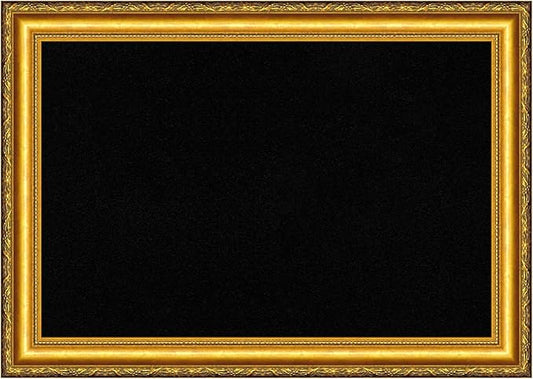 Amanti Art Black Cork Board for Wall, 20x28 Vision Board with Gold Wood Frame, Medium Corkboard Office Decor for Home Organization, Traditional Corkboard Pinboard to display items for home