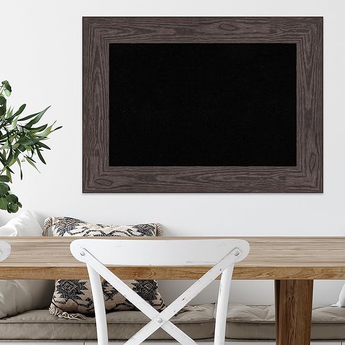 Amanti Art Black Cork Board for Wall, 22x30 Vision Board with Black Wood Frame, Medium Corkboard Office Decor for Home Organization, Country Rustic Corkboard Pinboard to Display Items for Home