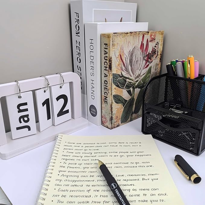 Fengtaiyuan 038P18Prox6, Gel Pens, Black Ink, Ultra FIne 0.38mm, Writting Pens, Smooth, 6 Pack (038P18Prox6)