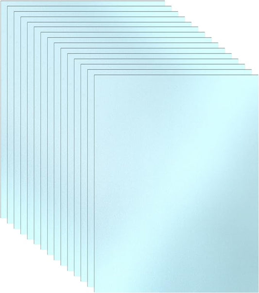 28 Sheets Light Blue Shimmer Cardstock 8.5 x 11 Certificate Paper, 92lb Premium Glossy Invitation Paper Card Stock for Wedding, Crafting, DIY Making Cards, Business Cards, Graduations